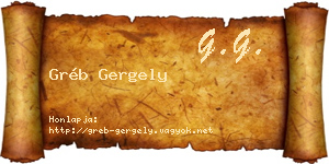 Gréb Gergely névjegykártya
